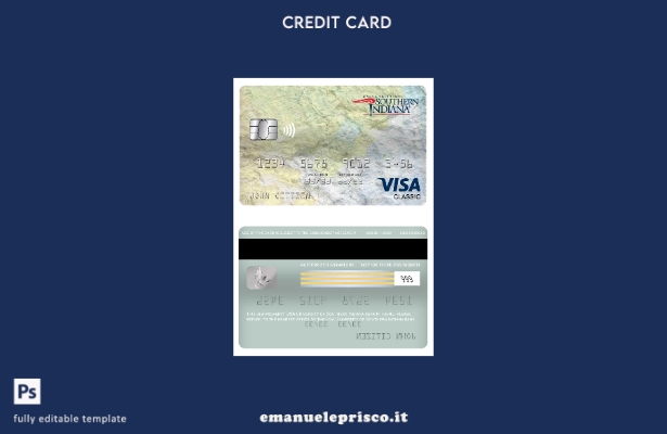 modello di carta classico per visto bancario USA University of Southern Indiana 
